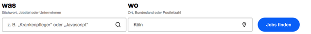 Filter auf einer Jobbörsenseite
