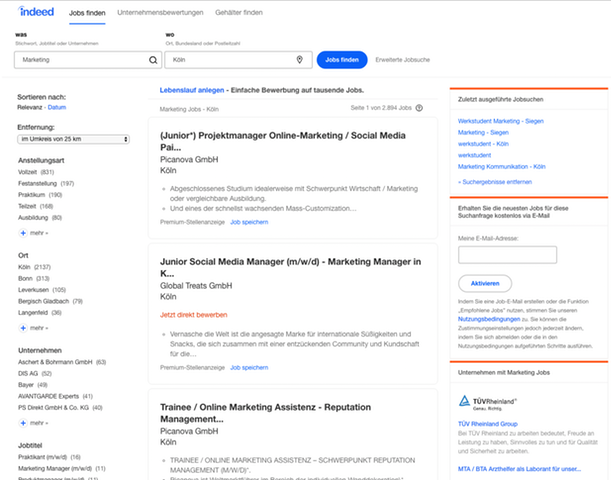 Suchergebnisse für Marketing Jobs in der Nähe Kölns auf Indeed